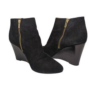 Calvin Klein Charliane Black Suede Wedge Ankle Boots US 9 / EU 39